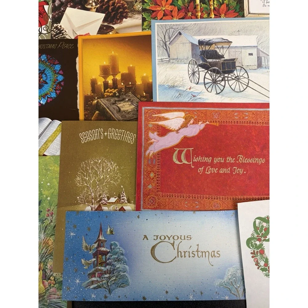 Vintage Christmas Cards Fronts ONLY Traditional Scrapbooking Decoupage Lot 50+